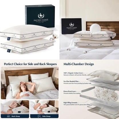 Organic Cotton Goose Feather & Down Pillows