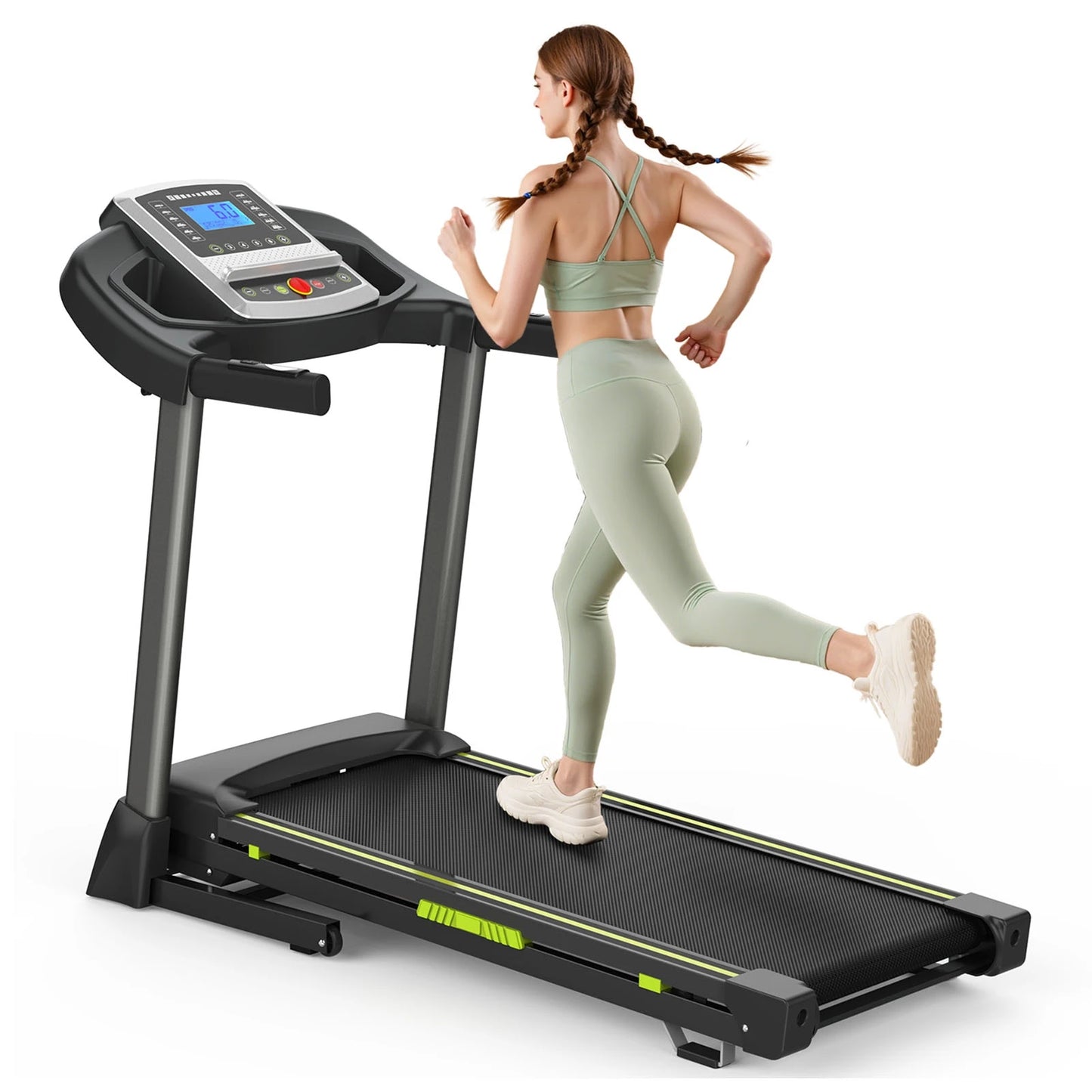 3.5 HP 0.5-7.5 MPH Portable Foldable Treadmill with Handles